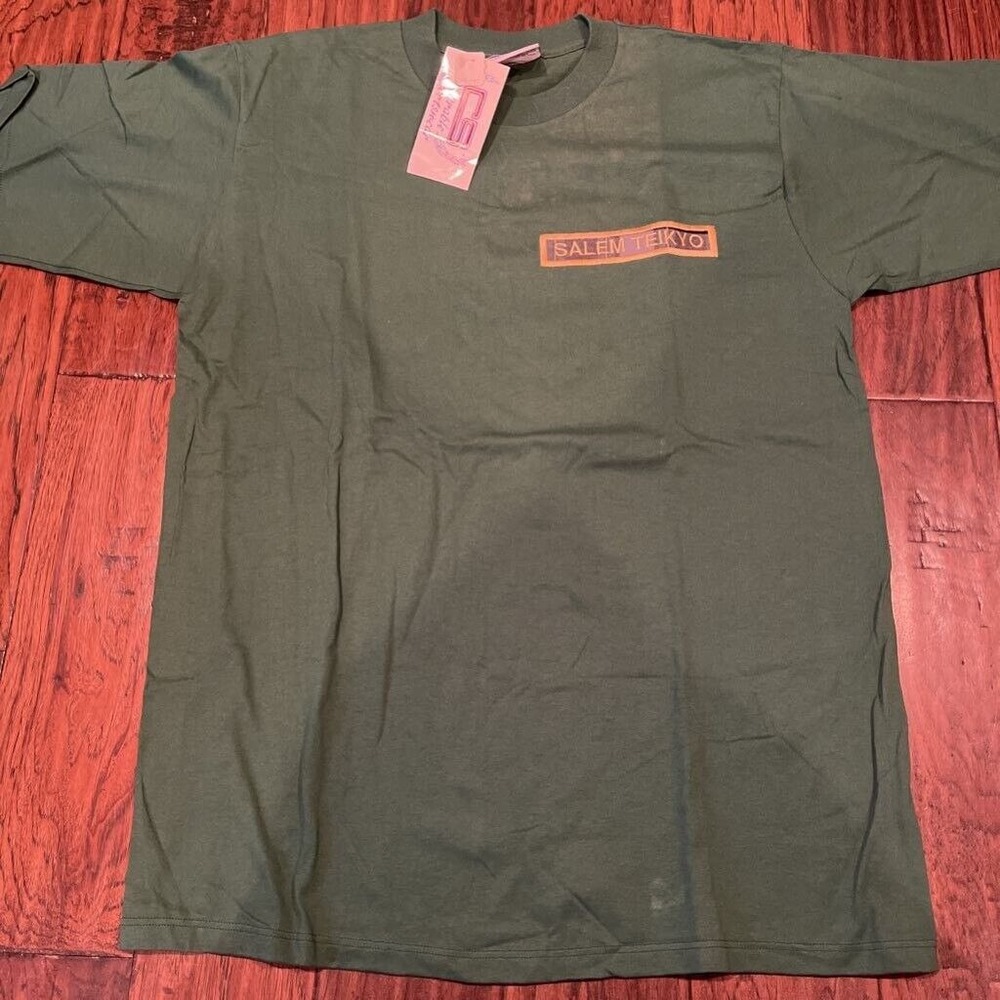 Vintage Crable Sportswear Mens T-Shirt Green Salem-Teikyo‎ Crew Neck L New